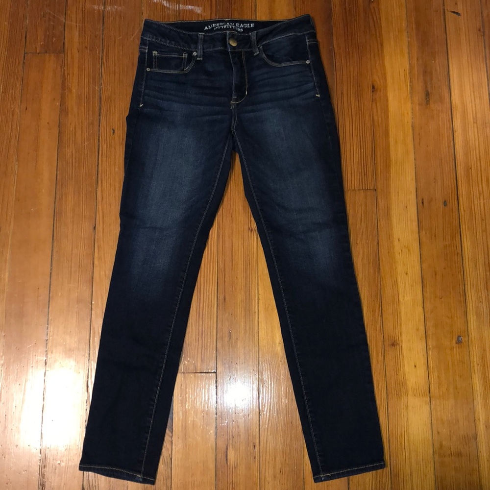 American Eagle Dark Wash Skinny Jeans, Size 8